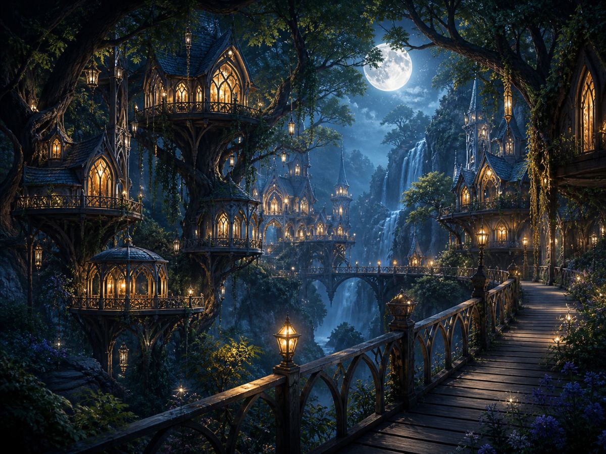 Elven treehouse village